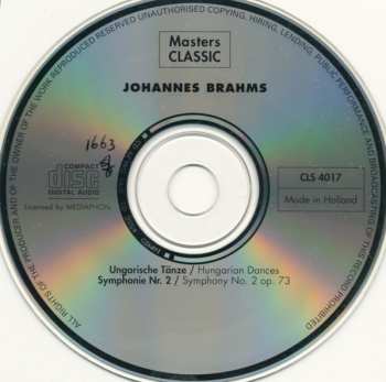 CD Johannes Brahms: Ungarische Tänze = Hungarian Dances / Symphonie Nr. 2 = Symphony No. 2