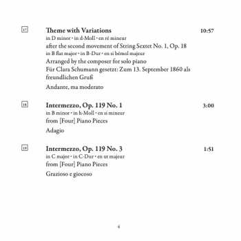 CD Johannes Brahms: Works For Solo Piano, Volume Three