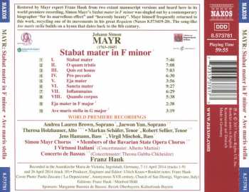CD Chor Der Bayerischen Staatsoper: Stabat Mater In F Minor; Ave Maris Stella