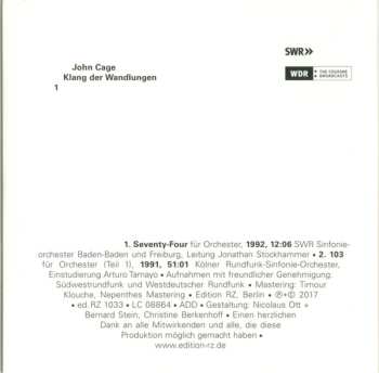 3CD/Set di cofanetti John Cage: Klang Der Wandlungen LTD