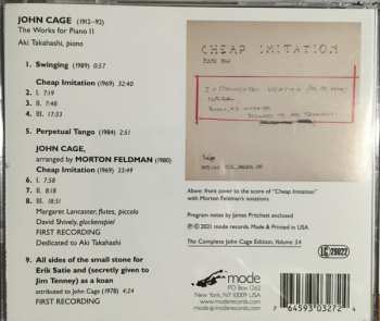CD John Cage: The Works For Piano 11: Cheap Imitation; Other Works