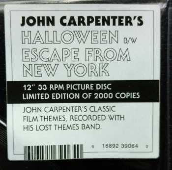 LP John Carpenter: Halloween b/w Escape From New York LTD | PIC