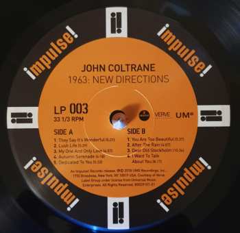 5LP/Set di cofanetti John Coltrane: 1963: New Directions