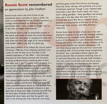 CD John Critchinson: Ronnie Remembered - A Tribute To Ronnie Scott