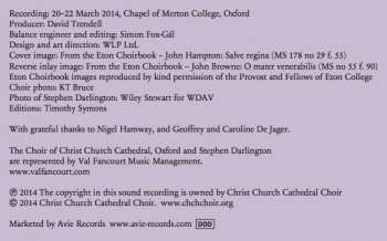 CD The Choir Of Christ Church Cathedral: Courts Of Heaven (Music From The Eton Choirbook Vol. 3)