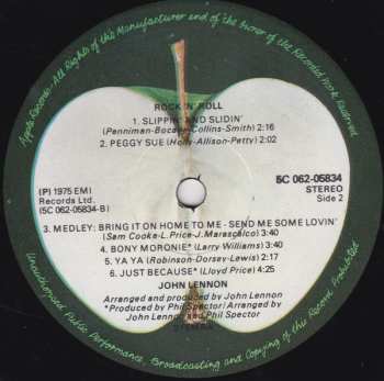 LP John Lennon: Rock 'N' Roll