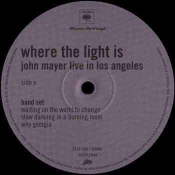 4LP/Set di cofanetti John Mayer: Where The Light Is: John Mayer Live In Los Angeles