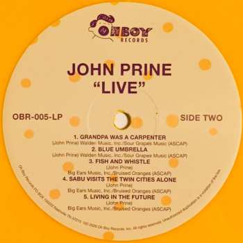 2LP John Prine: John Prine Live CLR | LTD