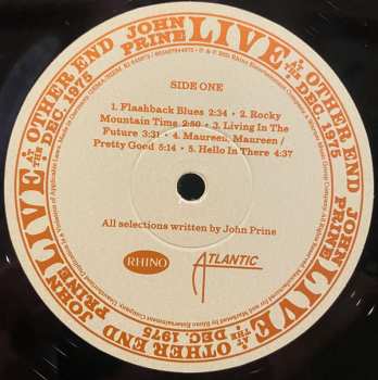 4LP/Set di cofanetti John Prine: Live At The Other End Dec. 1975 LTD