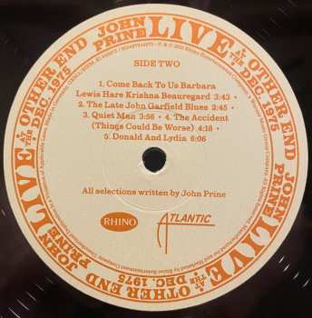 4LP/Set di cofanetti John Prine: Live At The Other End Dec. 1975 LTD