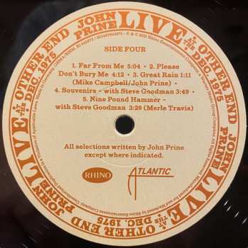 4LP/Set di cofanetti John Prine: Live At The Other End Dec. 1975 LTD