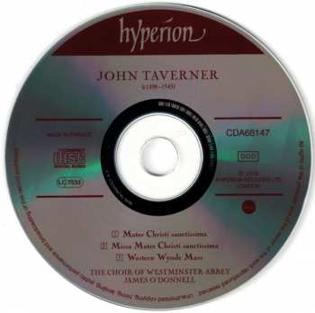 CD John Taverner: Western Wynde Mass · Missa Mater Christi sanctissima