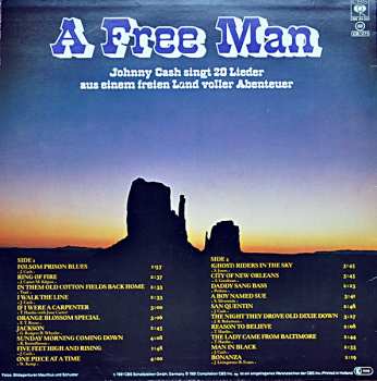 LP Johnny Cash: A Free Man (Johnny Cash Singt 20 Lieder Aus Einem Freien Land Voller Abenteuer)