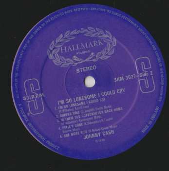 LP Johnny Cash: I'm So Lonesome I Could Cry
