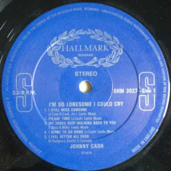 LP Johnny Cash: I'm So Lonesome I Could Cry