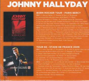 4CD/Set di cofanetti Johnny Hallyday: Born Rocker Tour - Paris Bercy / Tour 66 - Stade De France 2009 LTD