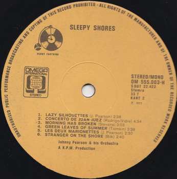 LP Johnny Pearson & His Orchestra: Sleepy Shores
