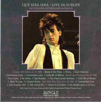 3CD/Set di cofanetti Johnny Thunders: Que Sera, Sera (Resurrected) DLX