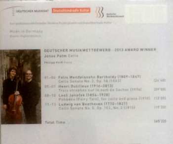 CD Jonas Palm: Works By Mendelssohn Bartholdy, Dutilleux, Janáček, Beethoven