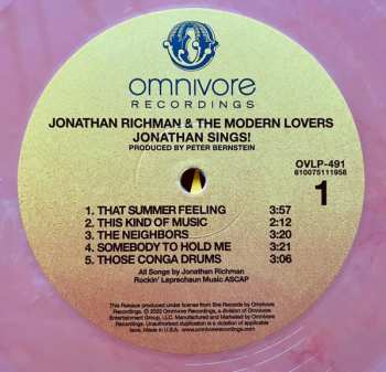 LP Jonathan Richman & The Modern Lovers: Jonathan Sings! LTD