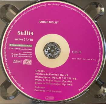 3CD Jorge Bolet: Liszt | Chopin | Moszkowski | Saint-Säens | Godowsky | Schumann (The RIAS Recordings Vol.I)
