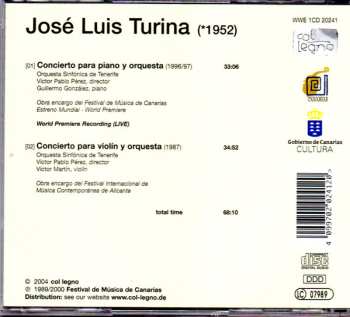CD Jose Luis Turina: Concierto Para Piano Y Orquesta; Concierto Para Violín Y Orquesta