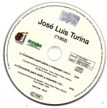 CD Jose Luis Turina: Concierto Para Piano Y Orquesta; Concierto Para Violín Y Orquesta
