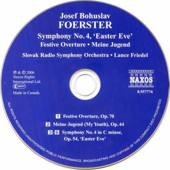 CD Slovak Radio Symphony Orchestra: Symphony No. 4, 'Easter Eve'; Festive Overture; Meine Jugend