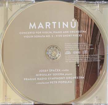 CD Bohuslav Martinů: Concerto For Violin, Piano And Orchestra - Violin Sonata No. 3 - Five Short Pieces