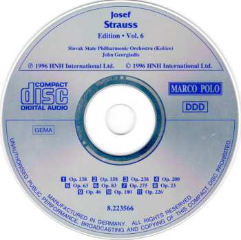 CD Josef Strauß: Josef Strauss:  Edition • Vol. 6