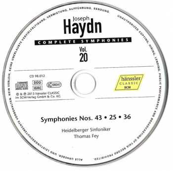 CD Joseph Haydn: Symphonies No. 43 Merkur / No. 25 / No. 36