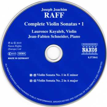 CD Joseph Joachim Raff: Complete Violin Sonatas • 1