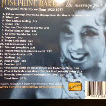 CD Josephine Baker: Un Message Pour Toi - Original Paris Recordings 1926 - 1937