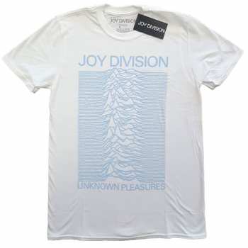 Merch Joy Division: Maglietta Unknown Pleasures Blue On White 