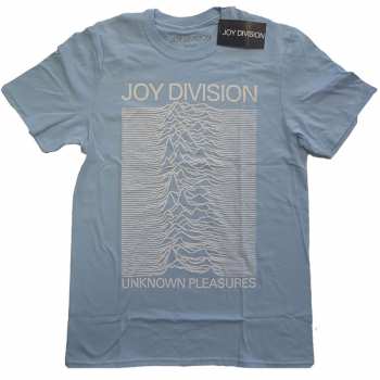 Merch Joy Division: Maglietta Unknown Pleasures White On Blue 