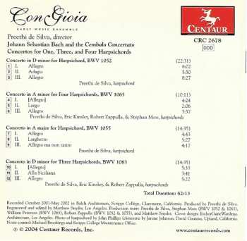 CD Johann Sebastian Bach: Concertos For One, Three, And Four Harpsichords