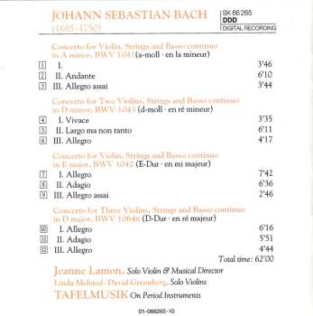 CD Johann Sebastian Bach: Violin Concertos, BWV 1041 • 1042 • 1043 • 1064