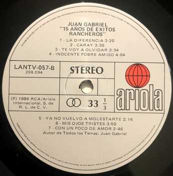 LP Juan Gabriel: 15 Años De Exitos Rancheros