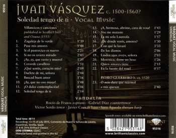 CD Juan Vasquez: Soledad Tengo De Ti  (Vocal Music)