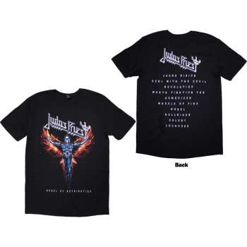 Merce Judas Priest: Judas Priest Unisex T-shirt: Angel Of Retribution Tracklst (back Print) (black) (small) S