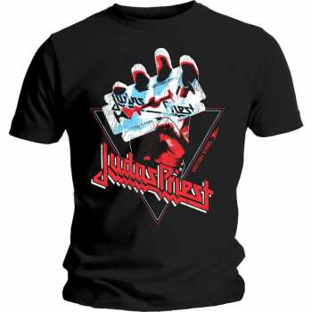 Merch Judas Priest: Maglietta British Steel Hand Triangle 