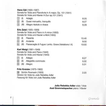 CD Fritz Kreisler: Viola In Exile