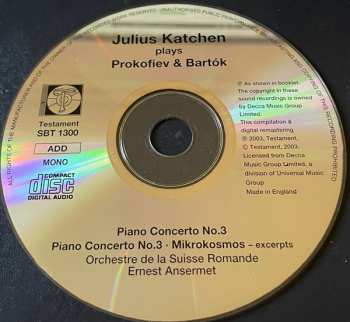 CD Julius Katchen: Prokofiev Concerto N°3; Bartok Concerto N°3; Mikrokosmos (excerpts)