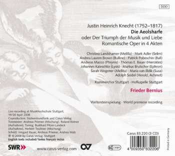 3CD/Set di cofanetti Justin Heinrich Knecht: Die Aeolsharfe - Oder Der Triumph Der Musik Und Liebe (Romantische Oper In 4 Akten)
