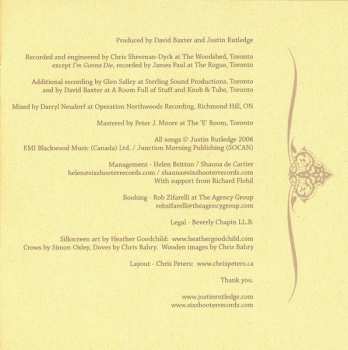 CD Justin Rutledge: The Devil On A Bench In Stanley Park