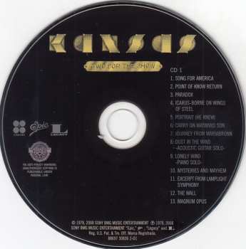 2CD Kansas: Two For The Show