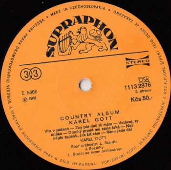 LP Karel Gott: Country Album