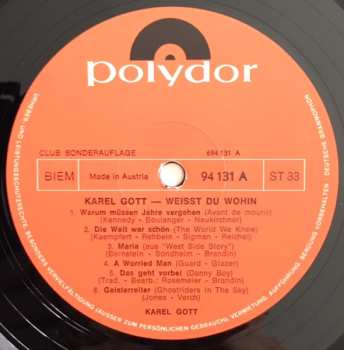 LP Karel Gott: Weißt Du Wohin