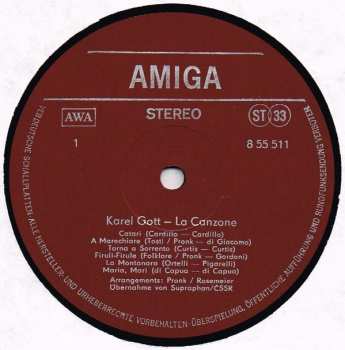 LP Karel Gott: La Canzone