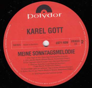 LP Karel Gott: Meine Sonntagsmelodie